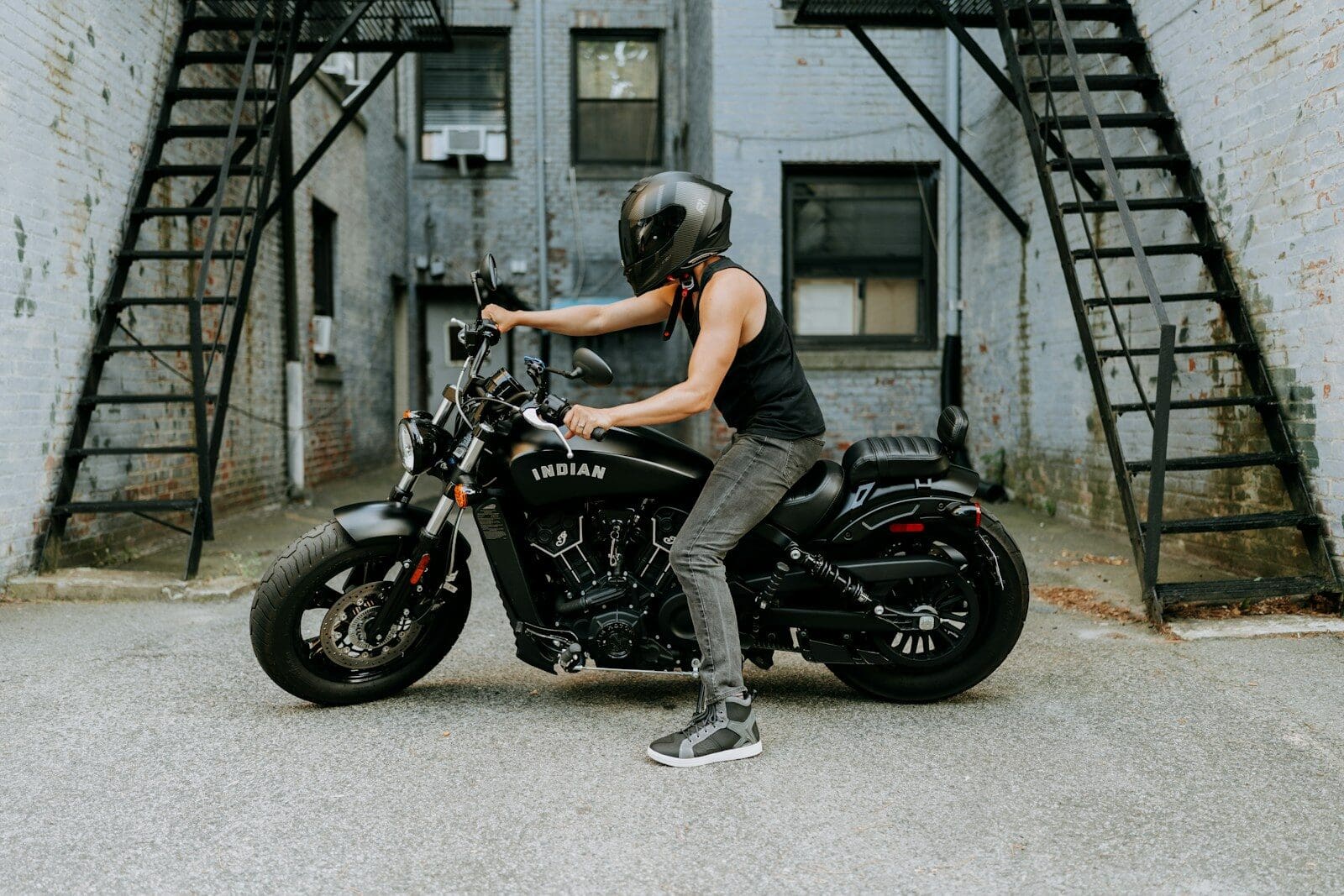a person on a motorcycle